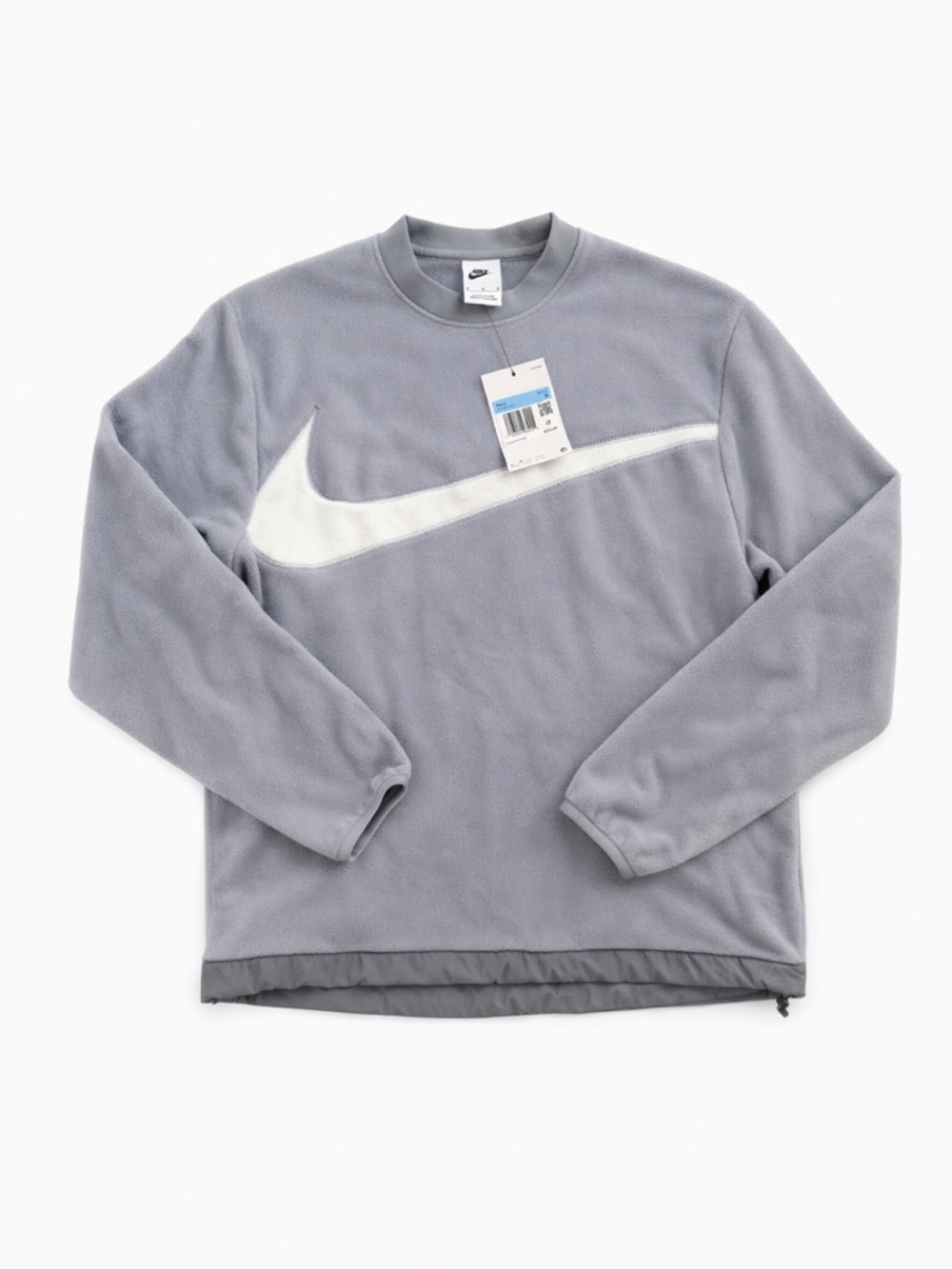 Nike Swoosh Fleece Crewneck Gray Pullover NWT Men’s Size M - Picture 3 of 3